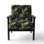Fauteuil damassé noir et doré Flourish I - rembourré de style bohémien et éclectique