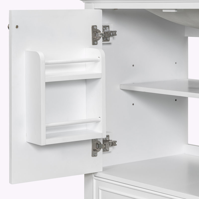 Base de meuble-lavabo simple 29,5 po seulement, Blanc / Blanc