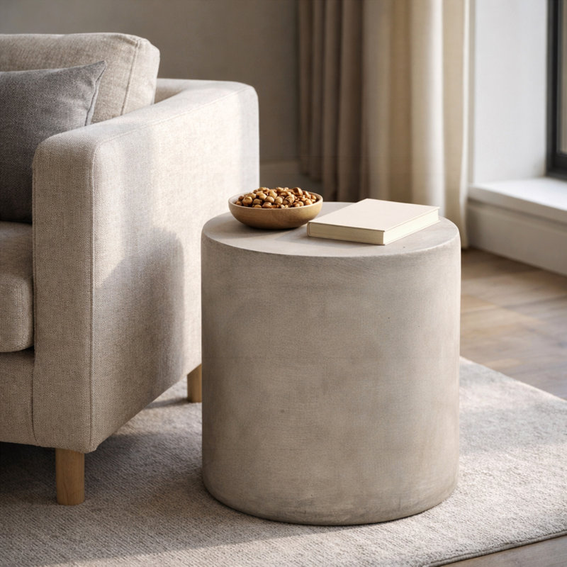 Table d'appoint d'extérieur en béton léger