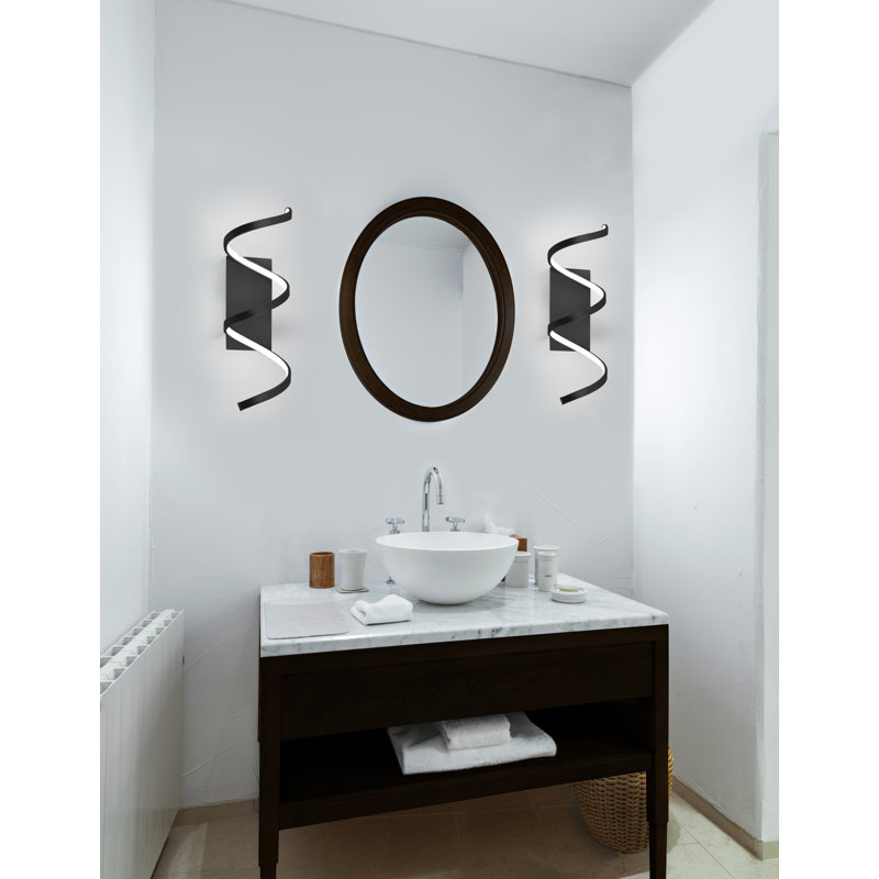 Synergy LED Flush Mounted Sconce, Black, 24" H x 8.5" W x 7" D
