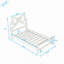 Structure de lit plateforme en bois avec tête de lit, plateforme à profil bas-598604305-598604307