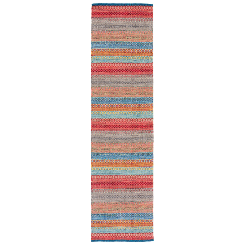 Tapis rayé en coton Montauk, Tapis de couloir 2 pi 3 po x 9 pi