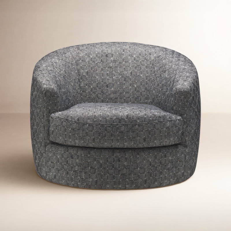 Modern Accent Chair, Black Chenille