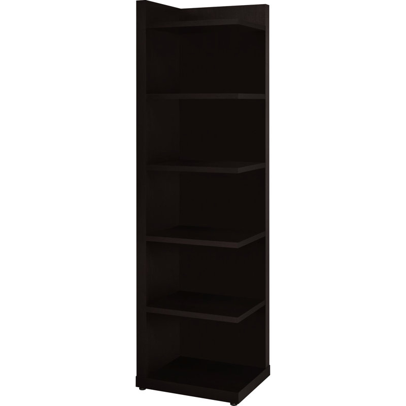 Cappuccino Corner Bookcase With 6 Shelves - Efficient Storage Solution For Home Color 6-Shelf Decorative & Practical
