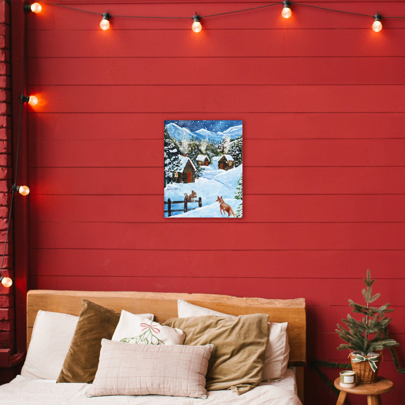 «Snowy Christmas Cabins», conception de Patricia Reynolds, H 20 po x l 16 po