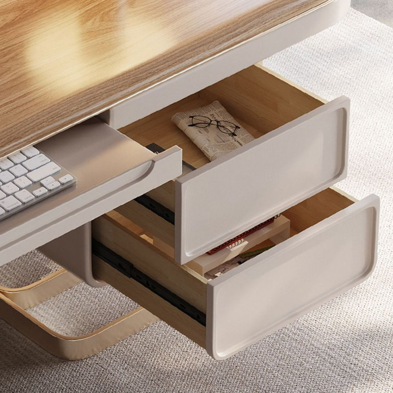Bureaux rectangulaires en bois manufacturé noyer, 29.53" H x 70.87" W x 27.56" D, Retour à droite