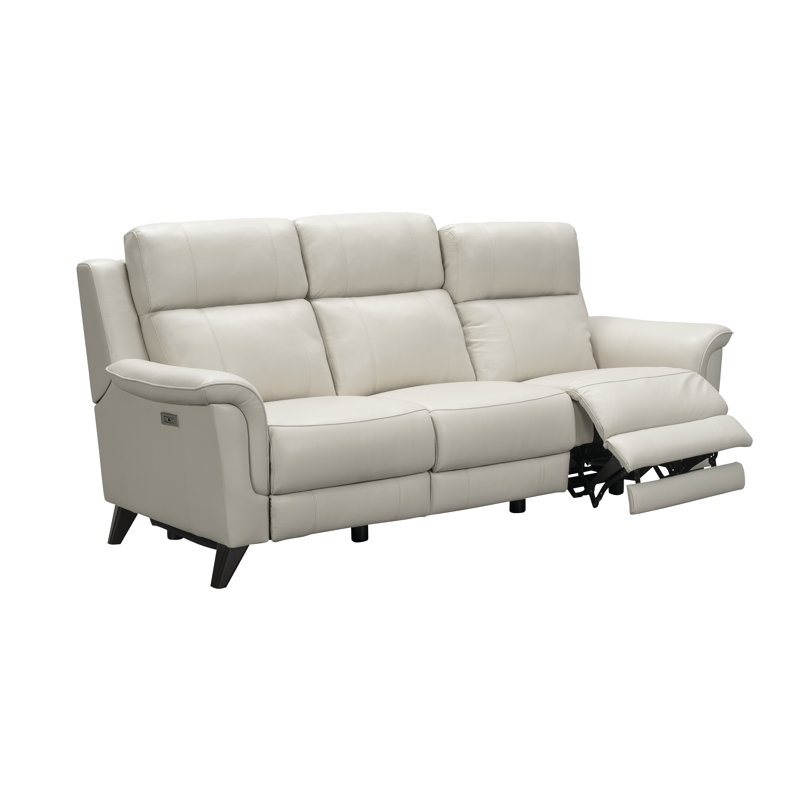 Neabsco Upholstered 84.3'' Reclining Sofa, Laurel Cream Leather Match