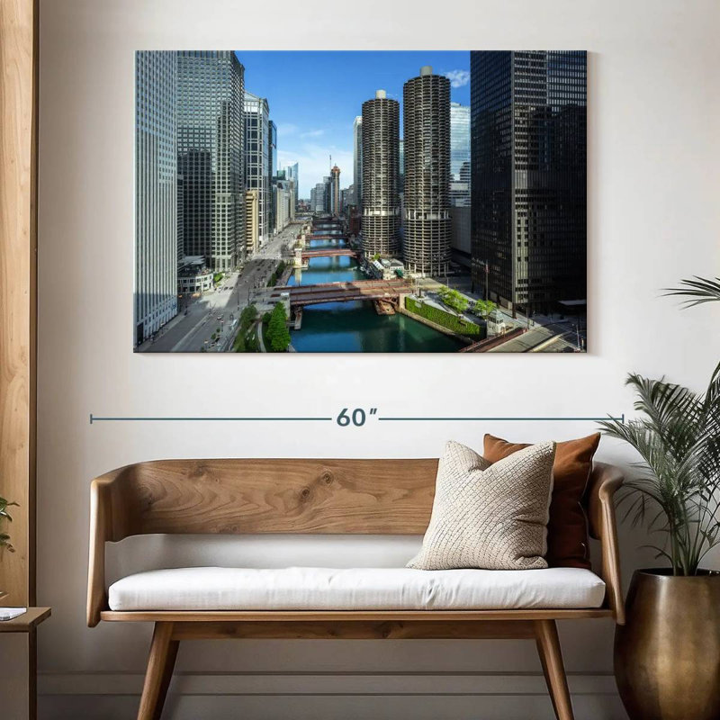 Tergel Chicago Riverside Towers, H 34 po x l 51 po