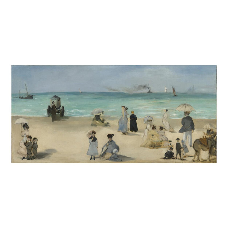 Sur la plage, Boulogne-sur-Mer par Edward Manet - Estampe numérique, H 16 po x l 20 po