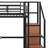 Metal Loft Bed With Desk And Metal Grid, With Wardrobe