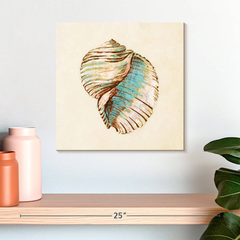 Aletra côtier bleu sarcelle coquillage IV, H 16 po x l 16 po