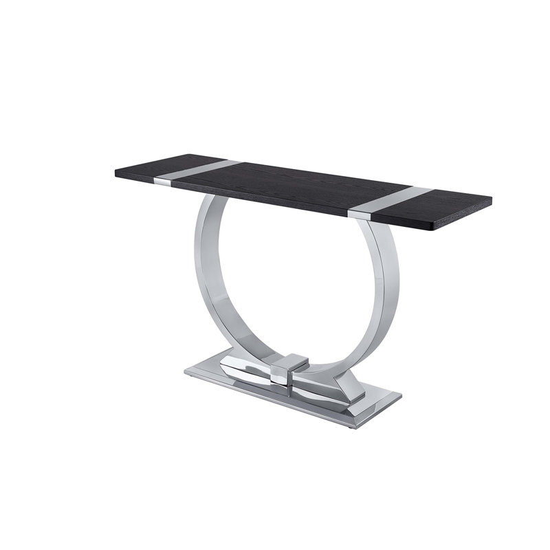 50 " W Console Table, Black;Silver