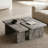 Modern Industrial 2-Piece Modular Concrete Look Nesting Tables Coffee Table Set