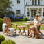 Ensemble de 3 chaises Adirondack d'extérieur Grade A en teck (2 chaises + 1 table d'appoint)