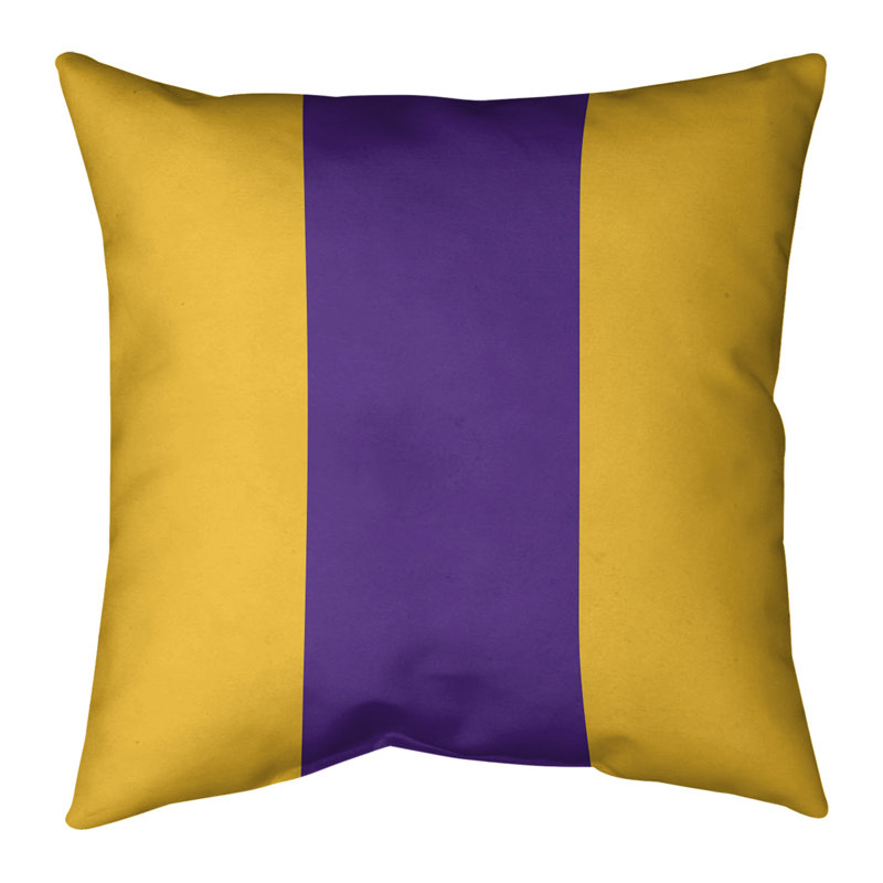 Housse de coussin, 18 po x 18 po, Doré / mauve, Polyester filé