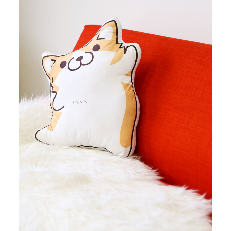  Dancing Corgi Cotton Throw Pillow
