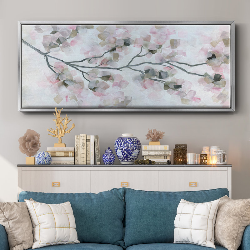 Cherry Blossoms- Framed Canvas, 20" H x 50" W