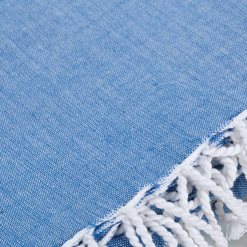 Campana Hand Woven Throw Blanket, Denim