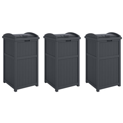 Resin Manual Lift Outdoor Trash/Recycling Bins