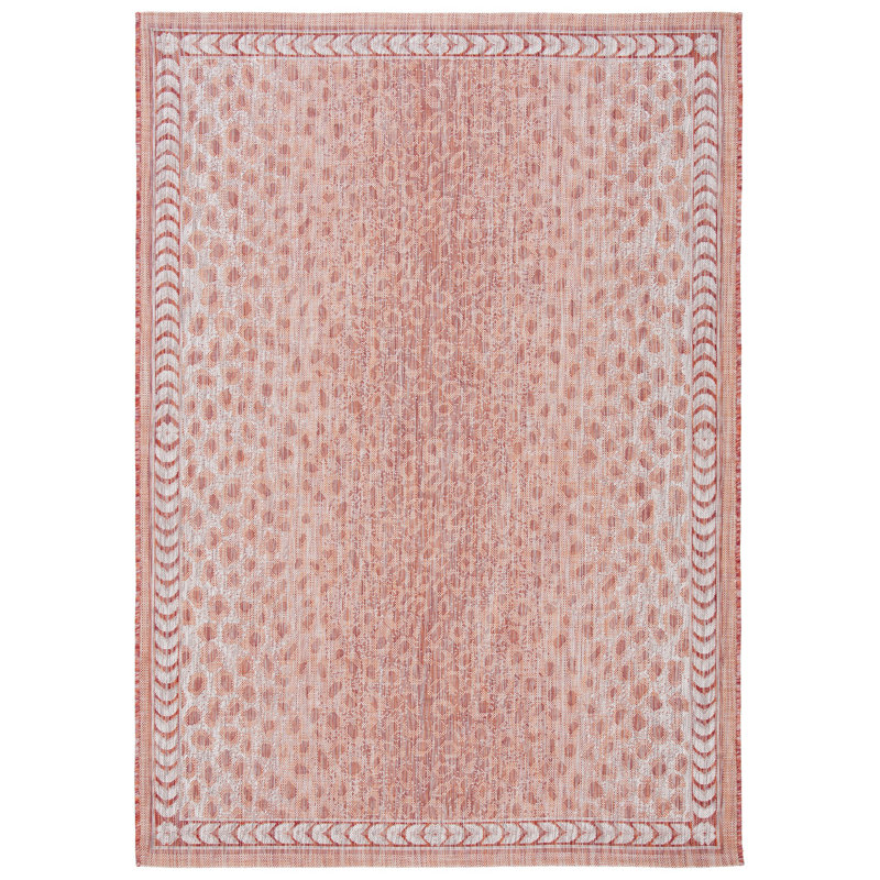 Lomawai Animal Print Power Loom Rust/Beige Indoor/Outdoor Area Rug, Rectangle 5'3" x 7'7"