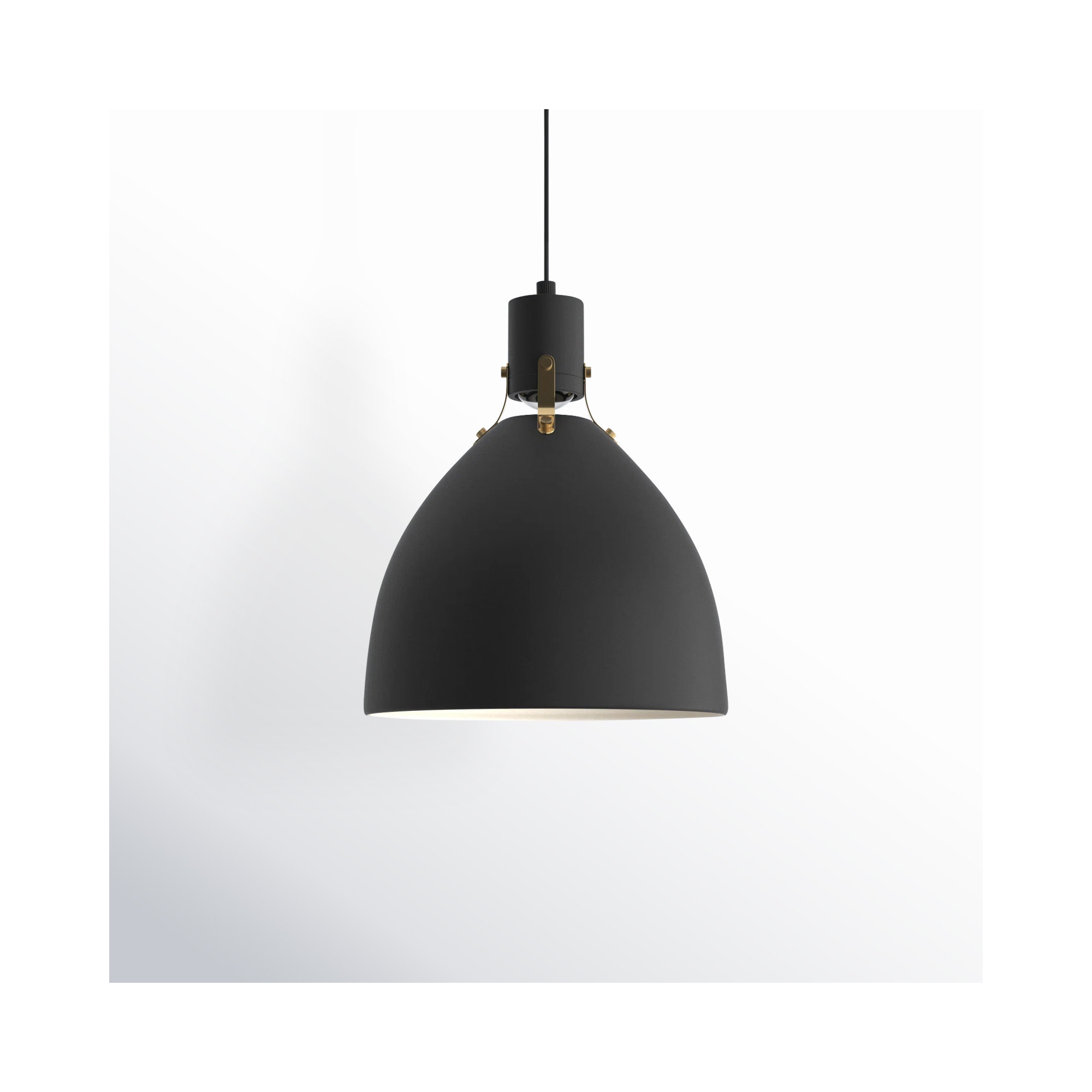 Uma Single Light Metal Dimmable LED Pendant, Matte Black, 17" H x 14.13" W x 14.13" D