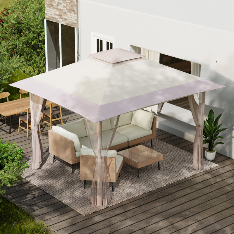 Pop Up Gazebo 12X12 With Mosquito Netting - Gy, Gray