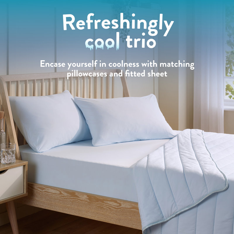 Slumberdown Ultracool Nylon Duvet, Fitted Sheet & 2 Pillowcases, 200 x 135 cm