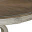 Table de salle à manger, plateau rond brun de 60 po, base piédestal sculptée, blanc-871091595