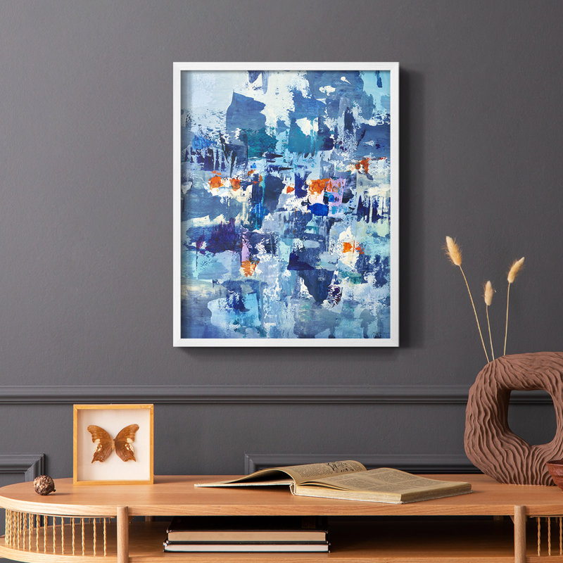 Reproduction encadrée Reticent III - bois massif, Cadre simple blanc, H 20 po x l 16 po