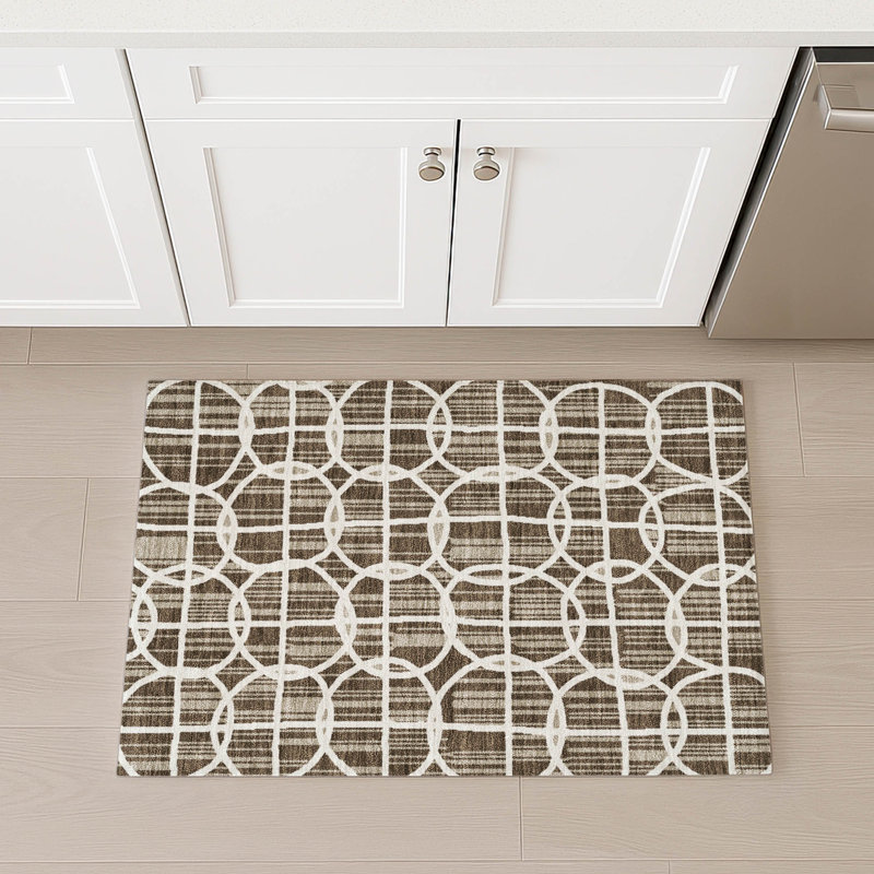Machine Washable Indoor/Outdoor Chantille ACN2769 Geometric Rug, 1'8" x 2'6", Chocolate