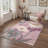 Asteria Boho Machine Washable White / Purple Indoor Area Rug with Non-Slip Backing-128992129