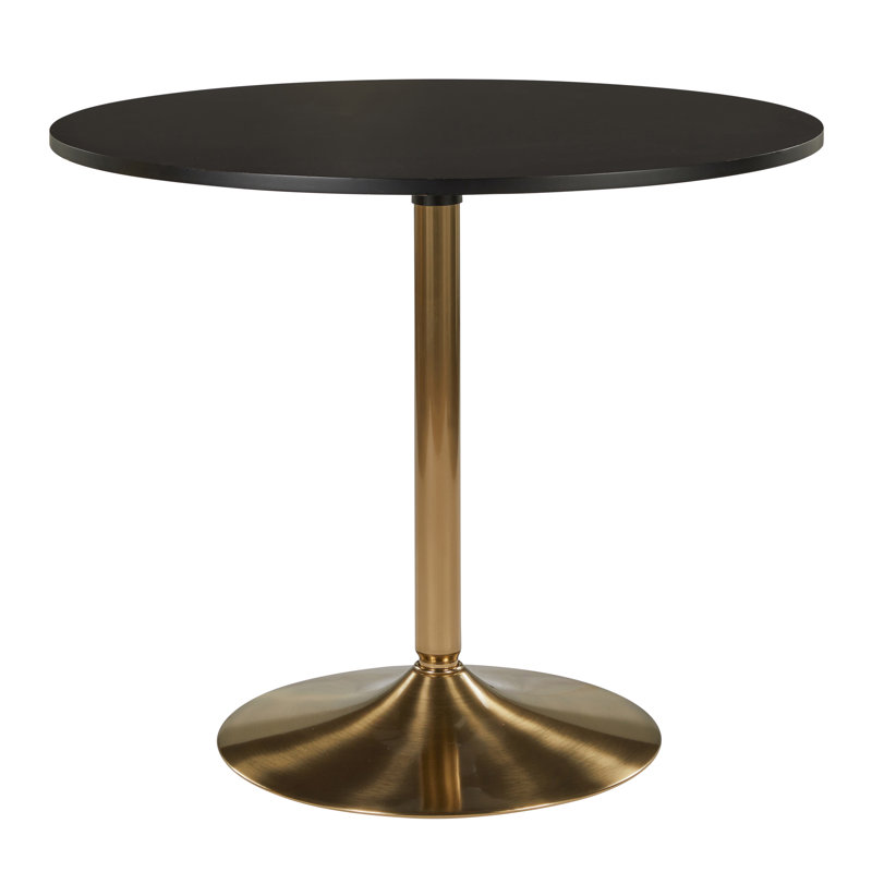 Table de salle à manger ronde Malakai 37,75 po avec pied central, Black