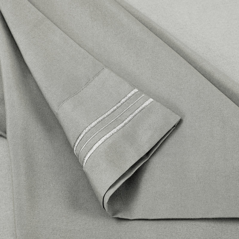 Boston Microfiber Sheet Set, Queen, Gray