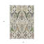 Tapis extérieur lavable floral vert ivoire et brun 3 pi x 5 pi