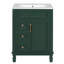 Meuble-lavabo de 24 pouces avec lavabo en céramique, conception compacte pour petits espaces et style français élégant-117193950