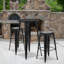 Ensemble de tables de bar rondes en métal pour l'intérieur et l'extérieur Gyala-96104961-96103402