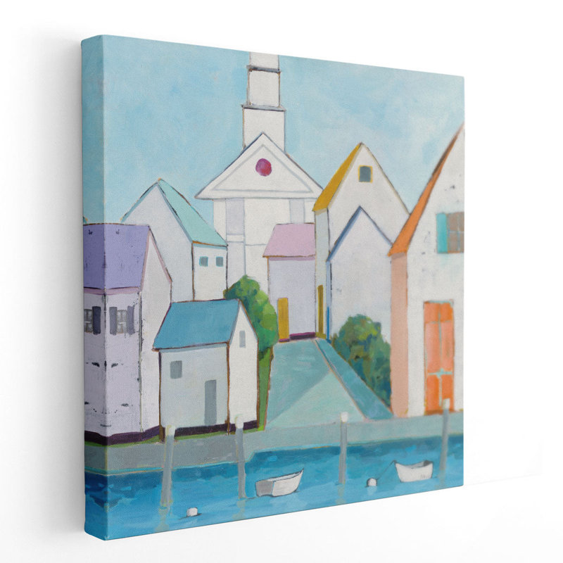 «Harbor Town III», reproduction d'art sur toile, H 16 po x l 16 po