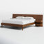 Structure de lit en bois de pacane Clark avec 2 tables de chevet attachées-49627858