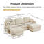 Canapé surdimensionné en U de 105 po en chenille, canapé à assise profonde avec repose-pieds mobile, coussins ronds exquis et coussins de dossier matelassés, pieds à structure encastrée, assemblage facile, convient au salon, beige crème-1928652598