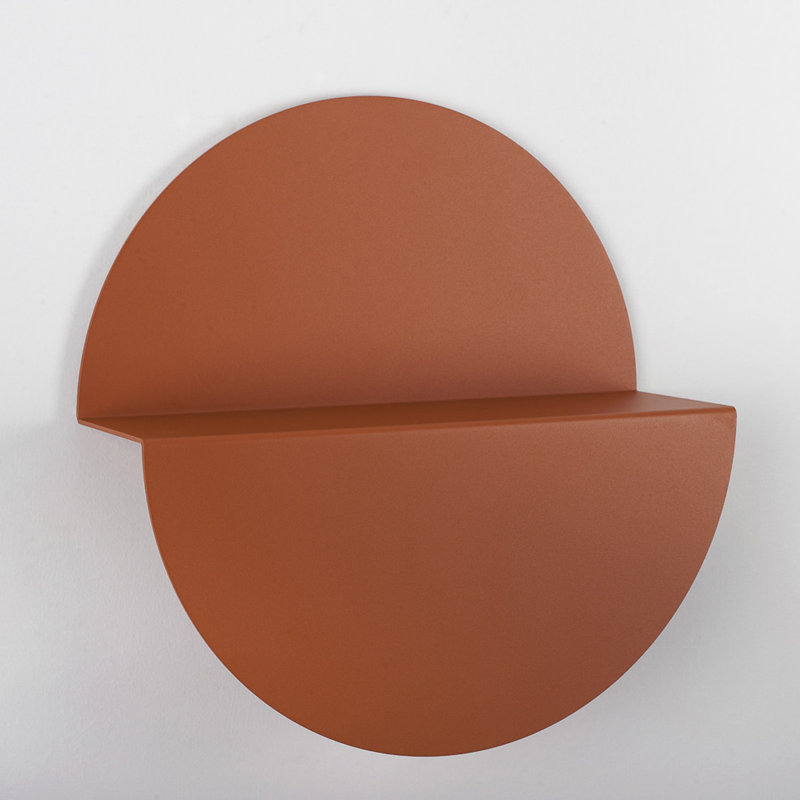 Arline Metal Floating Shelf, Orange, Large