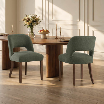 Upholstered Dining Chairs with Solid Wood Legs