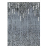 Rug & Kilim’S Modern Floral Rug In Gray And Black