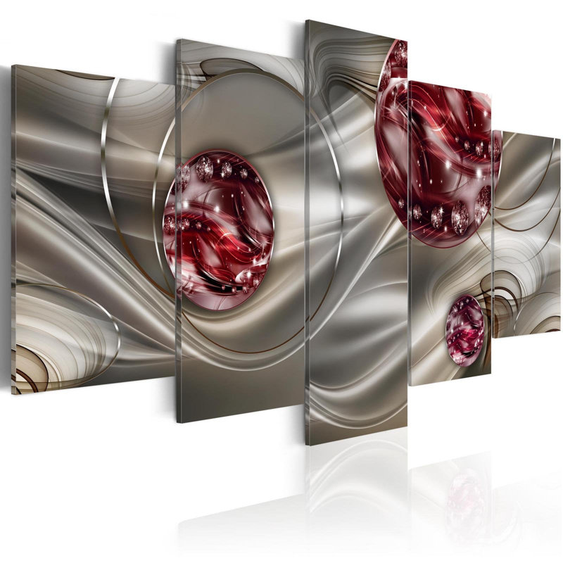 " Crimson Galaxy " 5 - Pieces, 20" H x 40" W x 0.7" D
