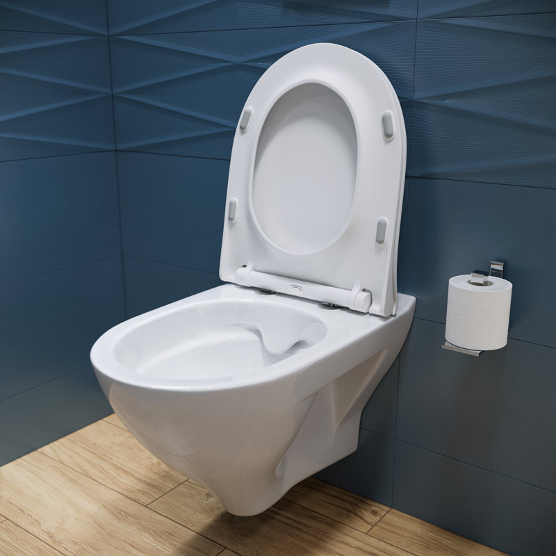 Cersanit Mille 5L LPF Round Wall Mounted Wall Hung Toilets (Seat Included)