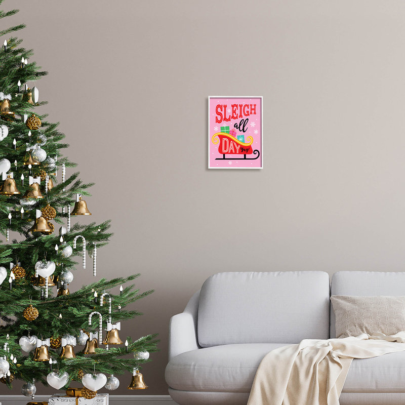 Traîneau toute la journée «Bold at-238», H 14 po x l 11 po x P 1,5 po, Giclée encadrée blanc bord de mer