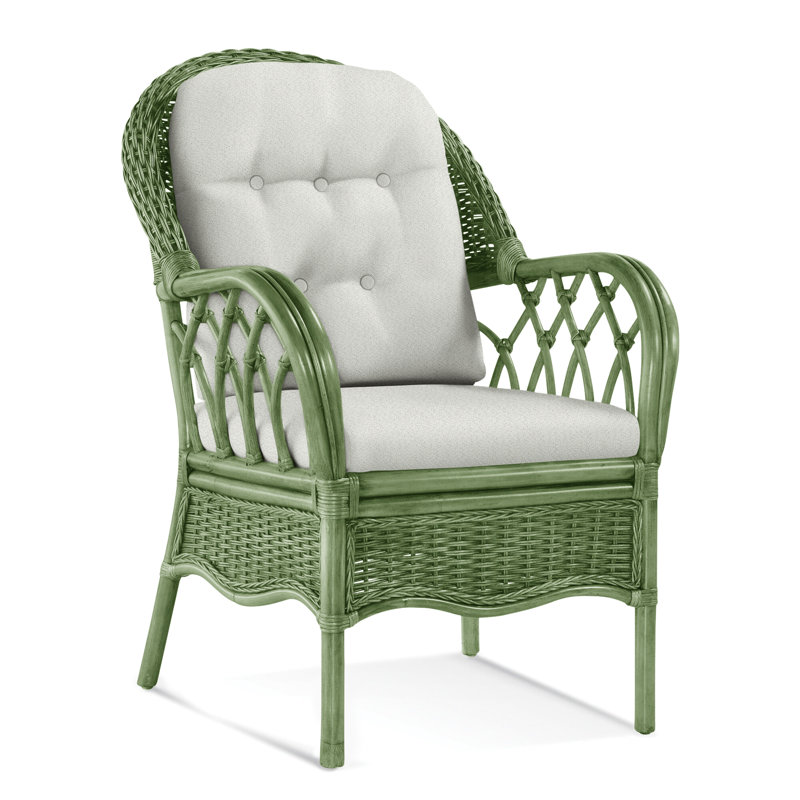 Chaise avec accoudoirs rembourrée Everglade, Tissu performance bleu clair 0851-55, Céleri