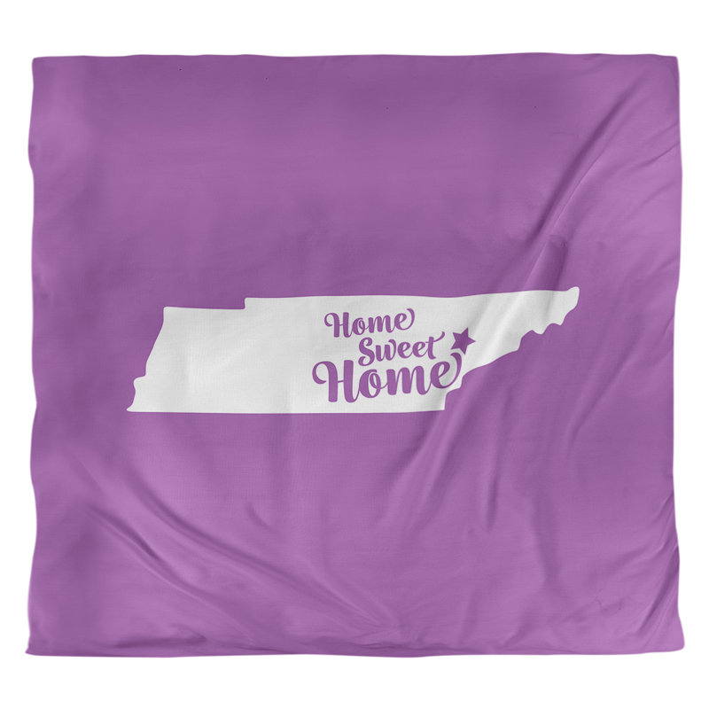 Housse de couette réversible simple Home Sweet Knoxville, Microfibre, Housse de couette pour grand lit, Violet