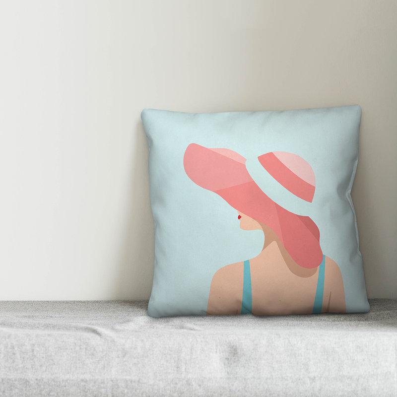 Coussin décoratif d'intérieur/d'extérieur, H 16 po x l 16 po, Polyester / Bourre en polyester