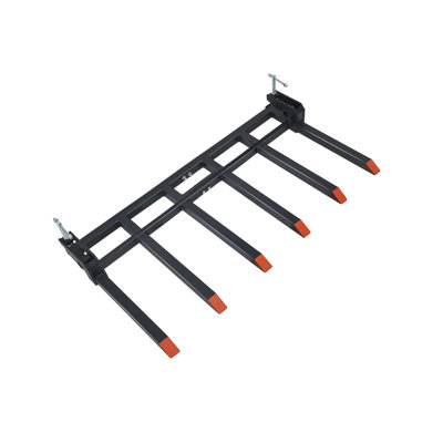 Fourche à débris robuste à 6 dents pour pelle de 60 po, capacité de 4 400 lb, noir résistant à la corrosion