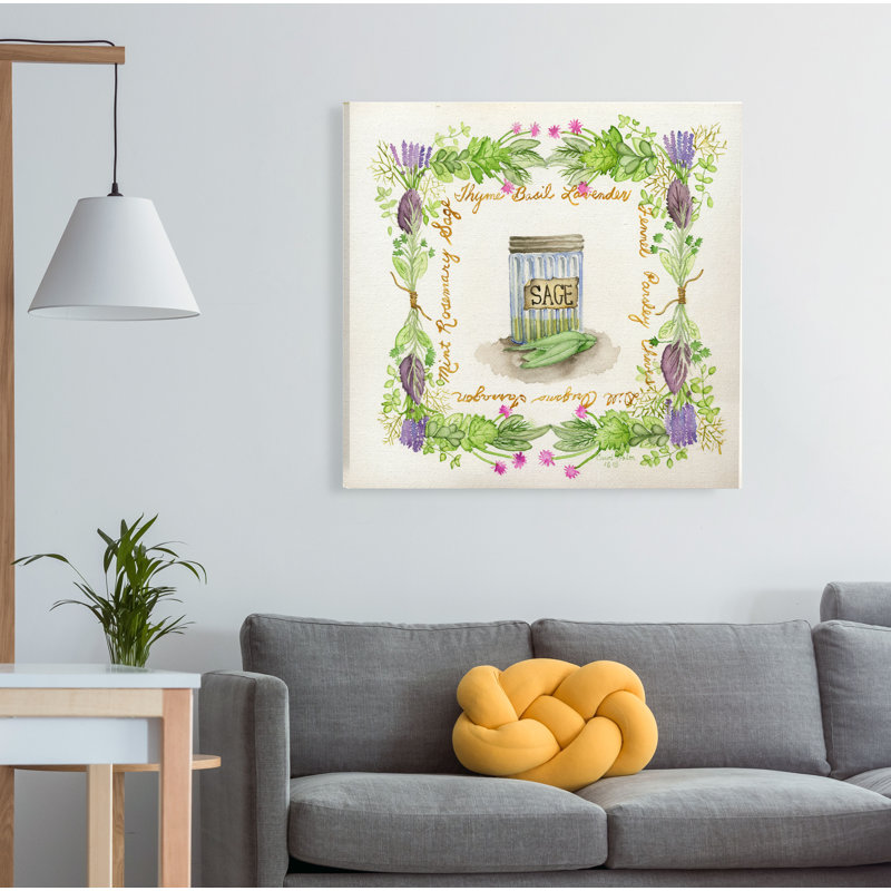 " Herb Season ", 10" H x 10" W x 1.5" D, Wrapped Canvas